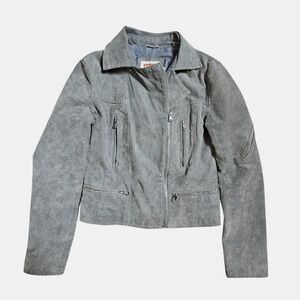 Levi's Genuine Brushed Suede Leather Moto Jacket XS Asymmetrical Zip Biker‎